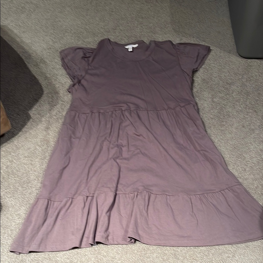 Time and Tru Gray Dress with Ruffle Sleeves